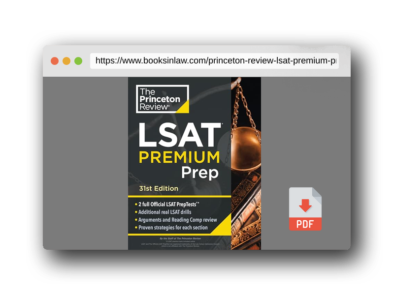 PDF Preview of the book Princeton Review LSAT Premium Prep, 31st Edition: 2 Official LSAT PrepTests + Real LSAT Drills + Review for the New Exam (Graduate School Test Preparation)