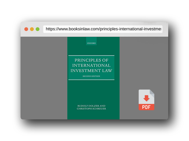 PDF Preview of the book Principles of International Investment Law
