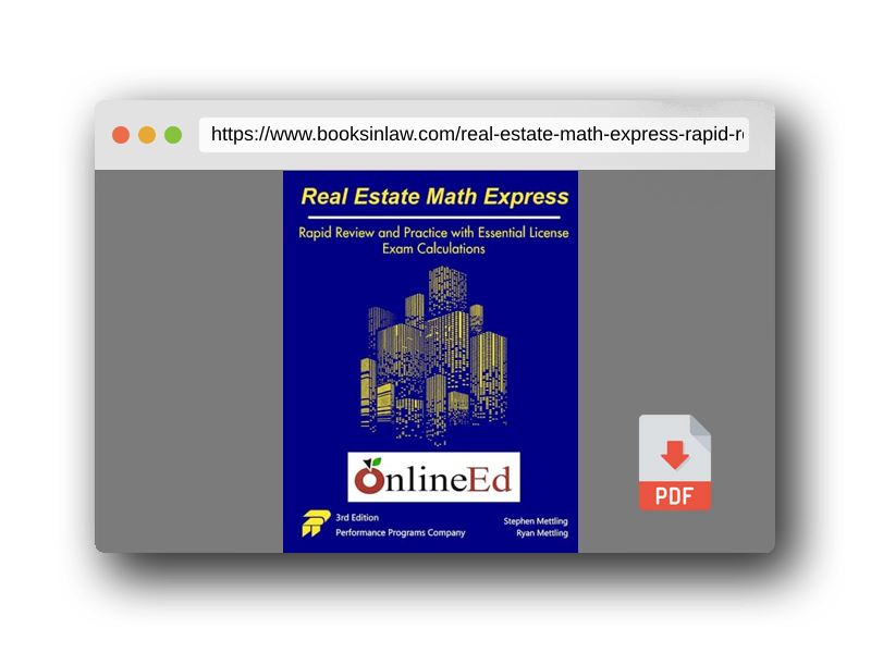 PDF Preview of the book Real Estate Math Express: Rapid Review and Practice with Essential License Exam Calculations: OnlineEd Edition