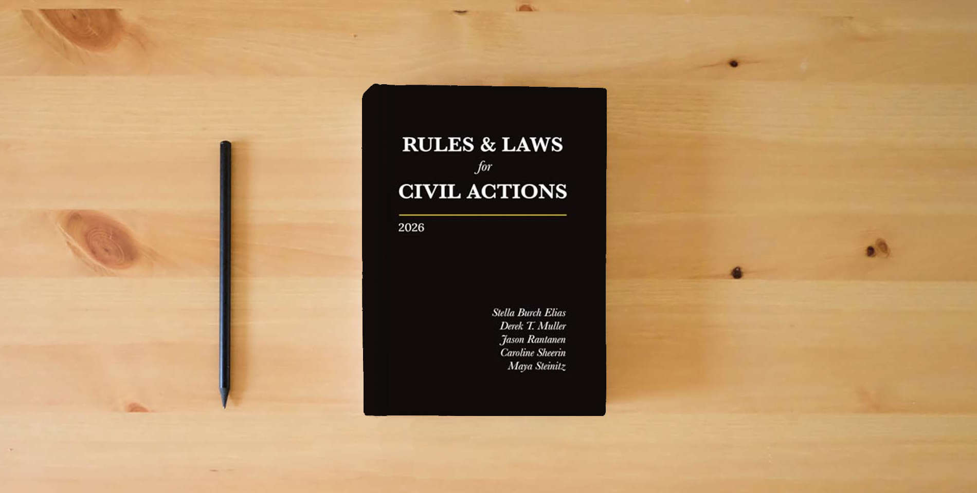 The book Rules and Laws for Civil Actions: 2026 is on the table