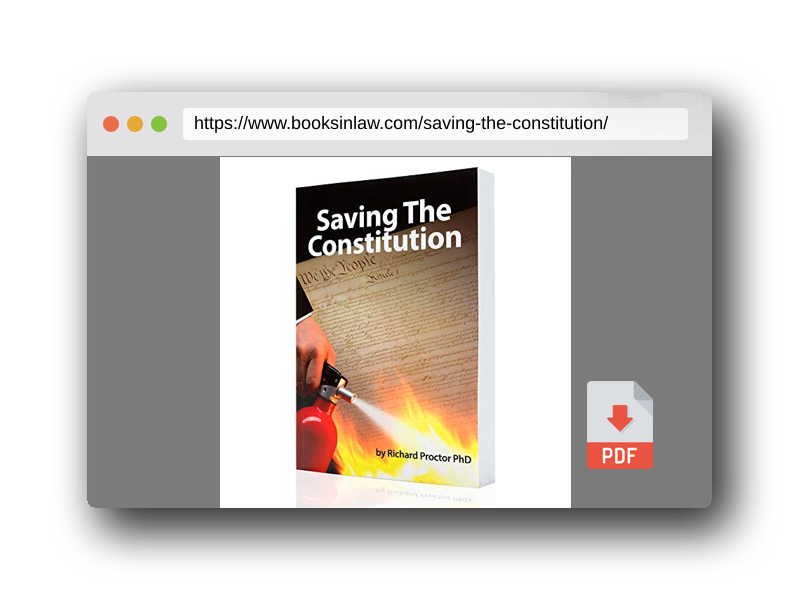 PDF Preview of the book Saving the Constitution