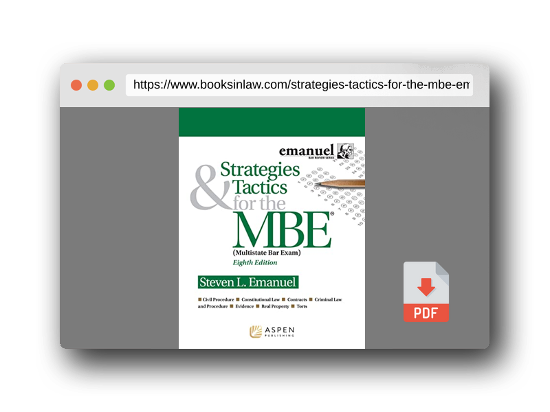 PDF Preview of the book Strategies & Tactics for the MBE (Emanuel Bar Review) (Bar Review Series)