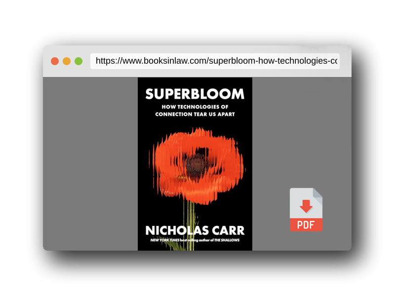 PDF Preview of the book Superbloom: How Technologies of Connection Tear Us Apart