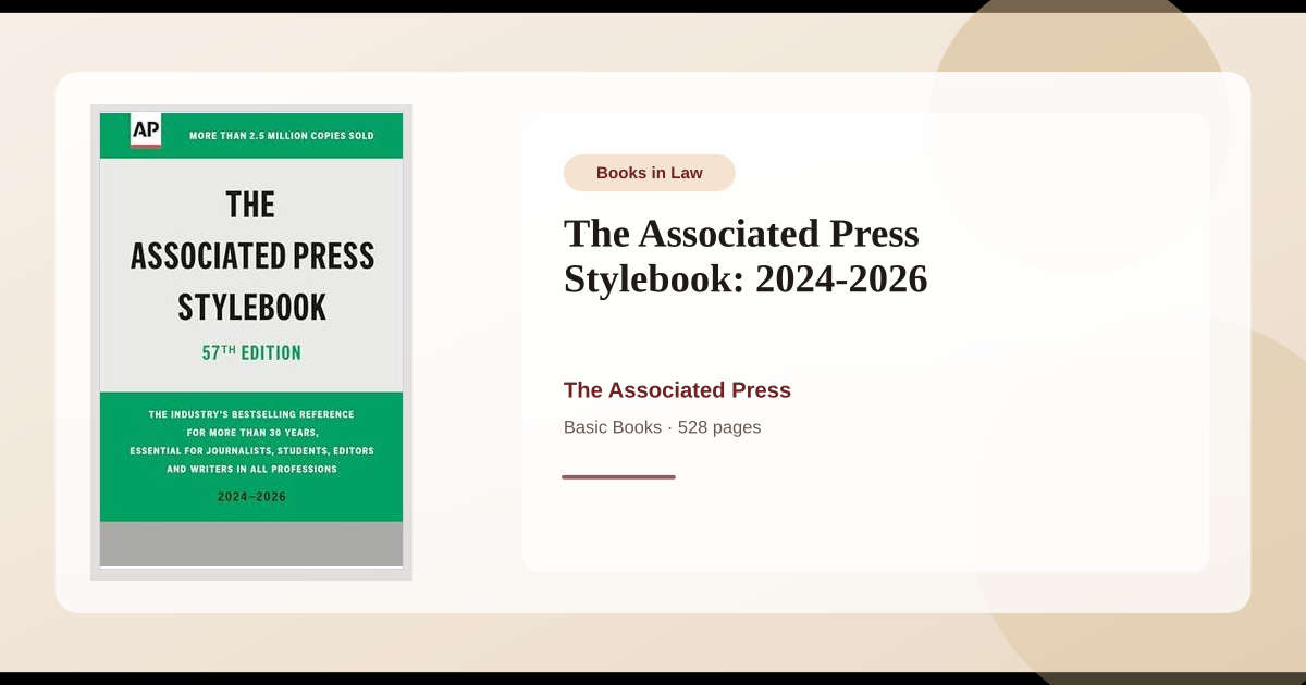 Book The Associated Press Stylebook: 2024-2026 → Download and Print PDF ...
