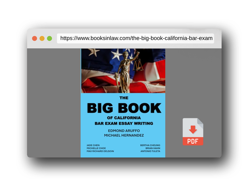 PDF Preview of the book The Big Book of California Bar Exam Essay Writing