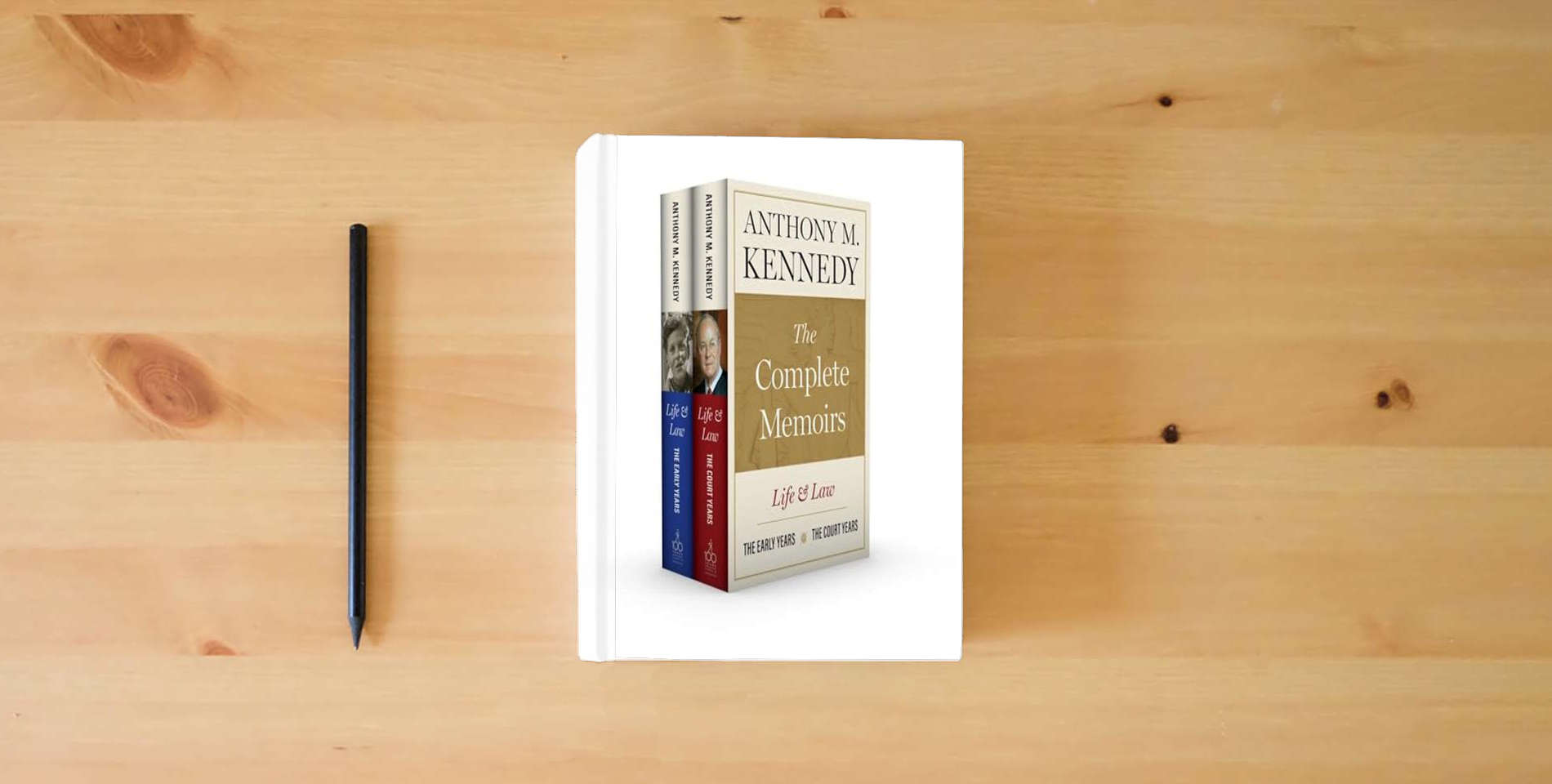 The book The Complete Memoirs by Anthony M. Kennedy is on the table