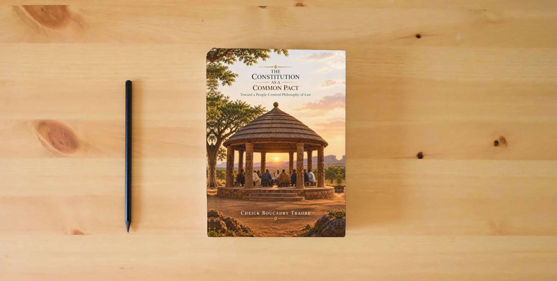 The book The Constitution as a Common Pact: Toward a People-Centred Philosophy of Law is on the table