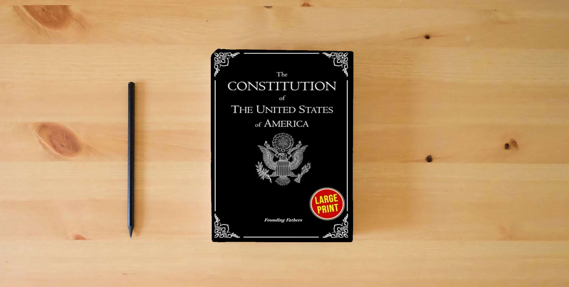 The book The Constitution of the United States of America: XL Large Print Edition, Easy Reading, (18 point Text). Us Constitution, Bill of Rights ,Declaration of Independence is on the table