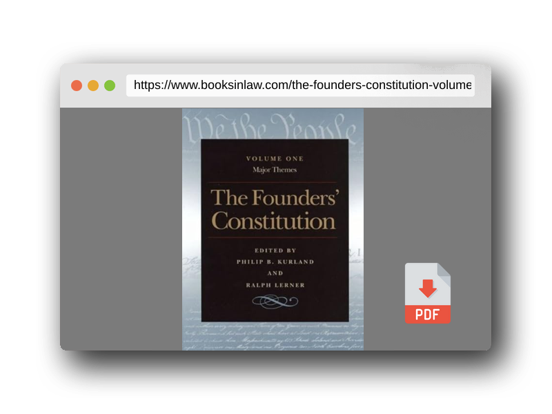 PDF Preview of the book The Founders' Constitution (5 Volume Set)