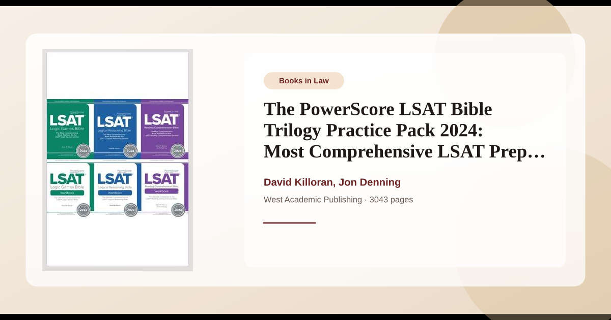 Book The PowerScore LSAT Bible Trilogy Practice Pack 2024: Most ...