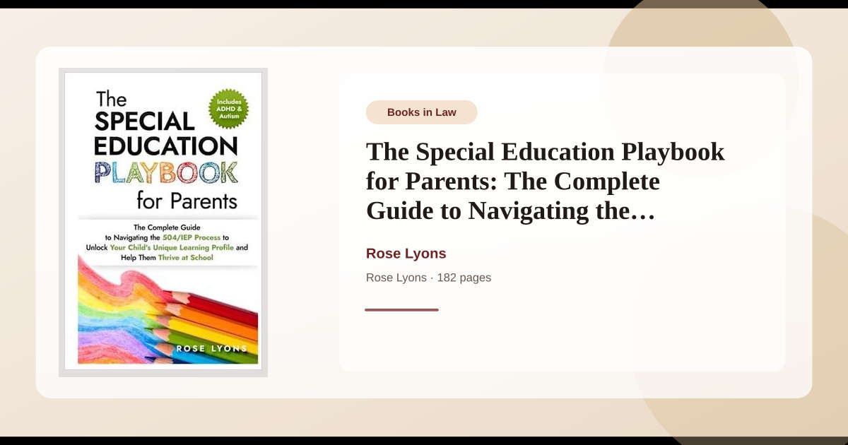 The Parent's Guide to Special Ed.