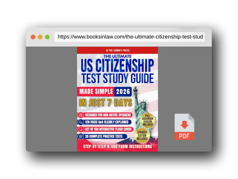 PDF Preview of the book The Ultimate US Citizenship Test Study Guide Made Simple: Ace the Test on Your First Try in Just 7 Days with Expert Hacks from Former Examiners. 128 USCIS Q&A, and 20 Mock Tests Included