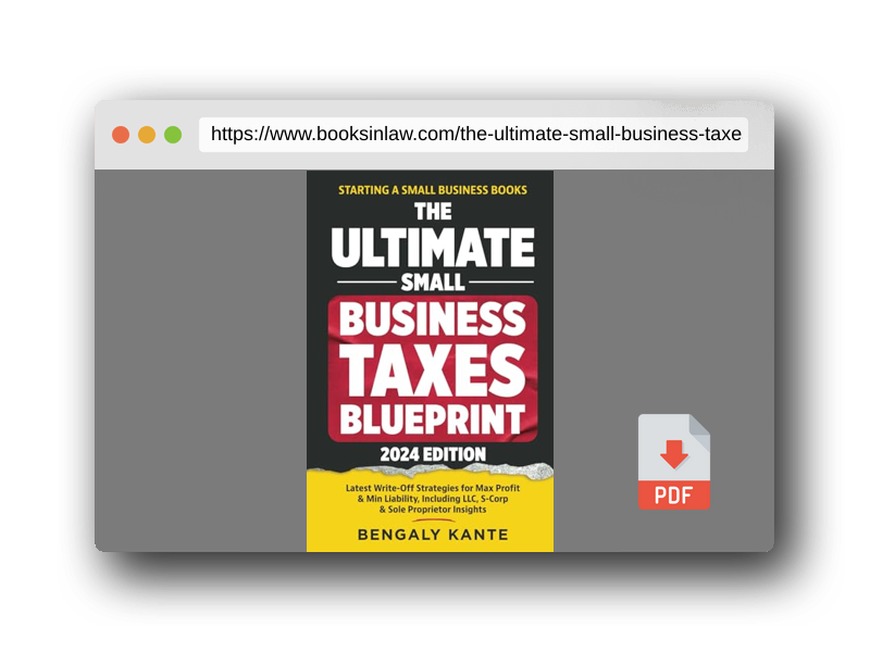 PDF Preview of the book THE ULTIMATE SMALL BUSINESS TAXES BLUEPRINT: Latest Write-Off Strategies for Max Profit & Min Liability, Including LLC, S-Corp & Sole Proprietor Insights (Starting A Small Business Books)