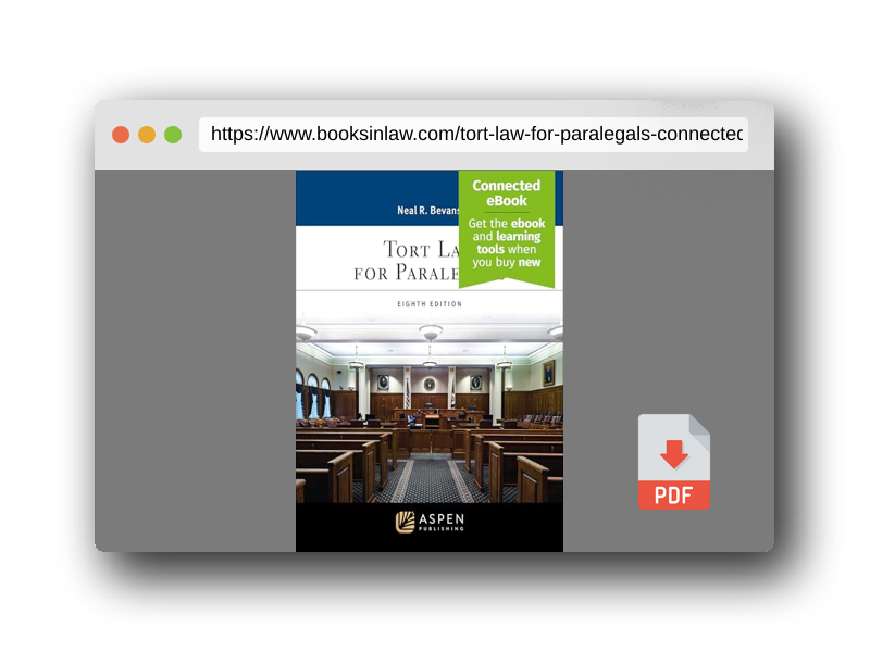 PDF Preview of the book Tort Law for Paralegals [Connected eBook]