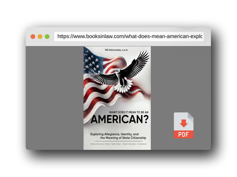 PDF Preview of the book What Does it Mean to be an American?: Exploring Allegiance, Identity, and the Meaning of State Citizenship