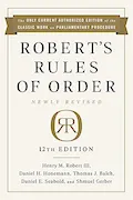 Book Cover: Robert's Rules of Order Newly Revised, 12th edition