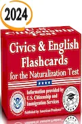 Book Cover: Civics and English flashcards to Study for The US citizenship Test with Official 100 USCIS Illustrated Questions and Answers for American Civics and English Proficiency Exams