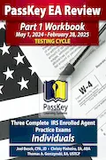 Book Cover: PassKey Learning Systems EA Review Part 1 Workbook: Three Complete IRS Enrolled Agent Practice Exams for Individuals: (May 1, 2024-February 28, 2025 ... 1, 2024 - February 28, 2025 Testing Cycle))