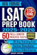 Book Cover: LSAT Prep Book 2025-2026: 60 Full-Length Practice Tests & New Digital Format | Law School Admission Study Plan | Master Logical & Analytical Reasoning, Reading Strategies for 170+ Score in 28 Days