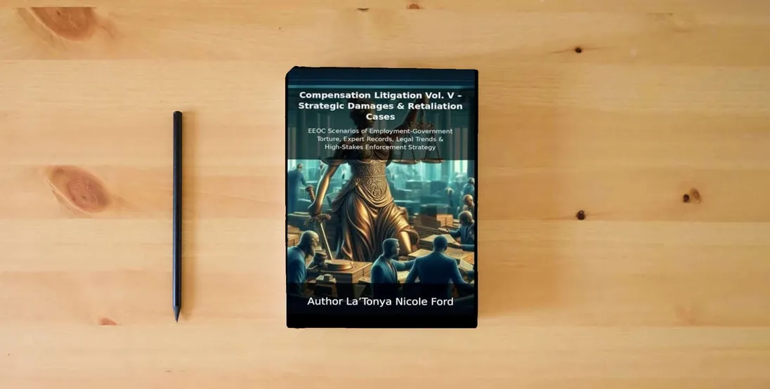The book Compensation Litigation Vol. V – Strategic Damages & Retaliation Cases: EEOC Scenarios of Employment-Government Torture, Expert Records, Legal Trends ... Strategy (Compensation Litigation Series)} is on the table