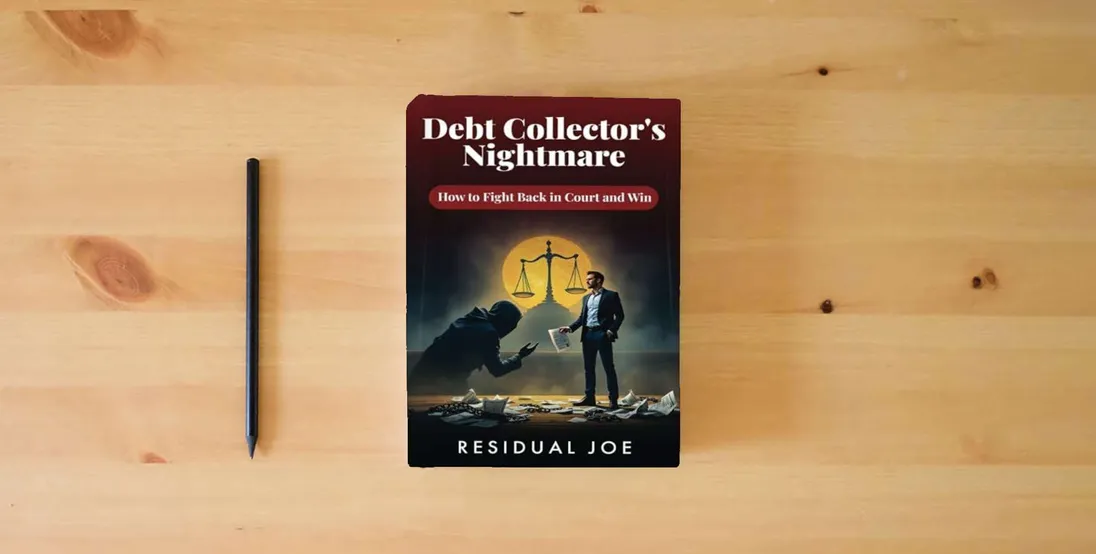 The book Debt Collector's Worst Nightmare: How to Fight Back in Court and Win} is on the table