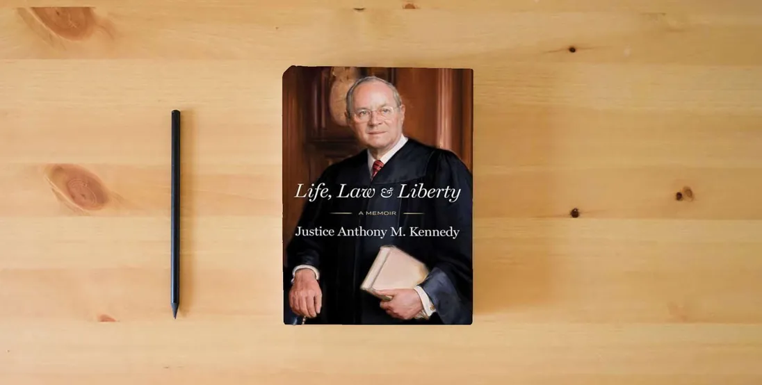 The book Life, Law & Liberty: A Memoir} is on the table