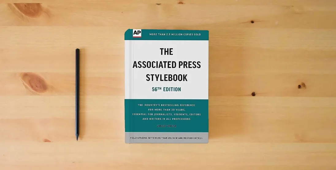 The book The Associated Press Stylebook: 2022-2024} is on the table