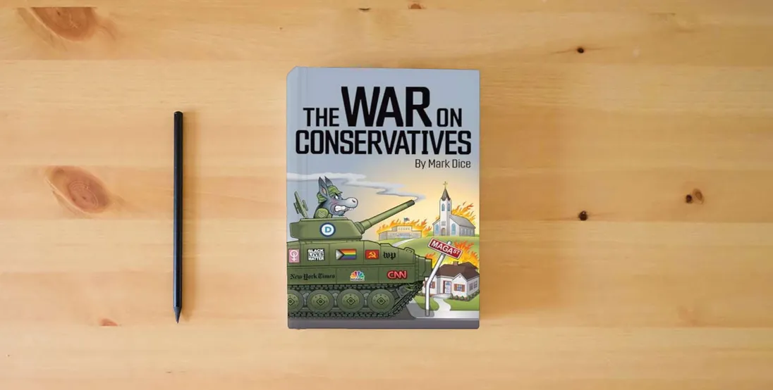 The book The War on Conservatives} is on the table