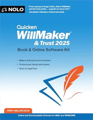 Book Cover: Quicken Willmaker & Trust 2025: Book & Online Software Kit