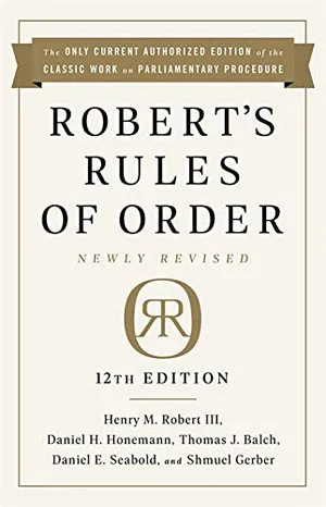 Book Cover: Robert's Rules of Order Newly Revised, 12th edition