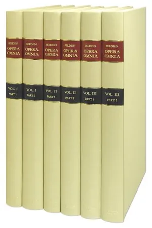 Book Cover: Opera Omnia...The Complete Works of John Selden...3 Volumes in 6 Books with searchable DVD for the entire set. (Latin and English Edition)