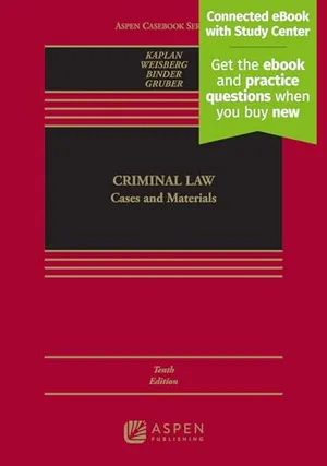 Book Cover: Criminal Law: Cases and Materials [Connected eBook with Study Center] (Aspen Casebook Series)
