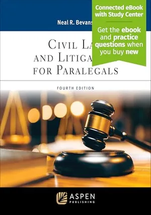 Book Cover: Civil Law and Litigation for Paralegals: [Connected eBook with Study Center] (Aspen Paralegal Series)