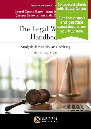 Book Cover: Legal Writing Handbook: Analysis, Research, and Writing [Connected eBook with Study Center] (Aspen Coursebook Series)