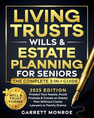 Book Cover: Living Trusts, Wills & Estate Planning for Seniors - The Complete 3-in-1 Guide: Protect Your Assets, Avoid Probate & Create an Estate Plan Without Costly Lawyers or Family Drama (+Will & Trust Forms)