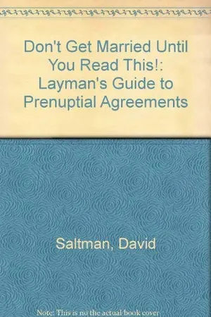 Book Cover: Don't Get Married Until You Read This: A Layman's Guide to Prenuptial Agreements