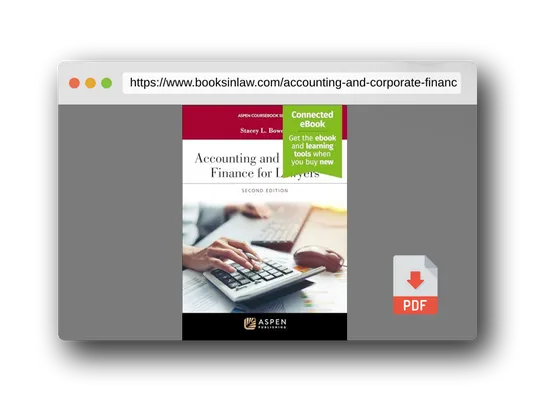 PDF Preview of the book Accounting and Corporate Finance For Lawyers: [Connected eBook] (Aspen Coursebook Series)