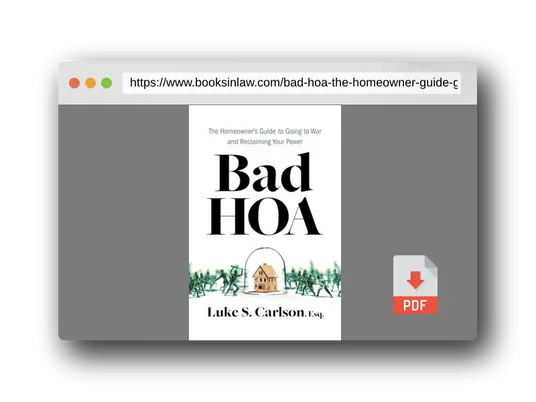 PDF Preview of the book Bad HOA: The Homeowner's Guide to Going to War and Reclaiming Your Power