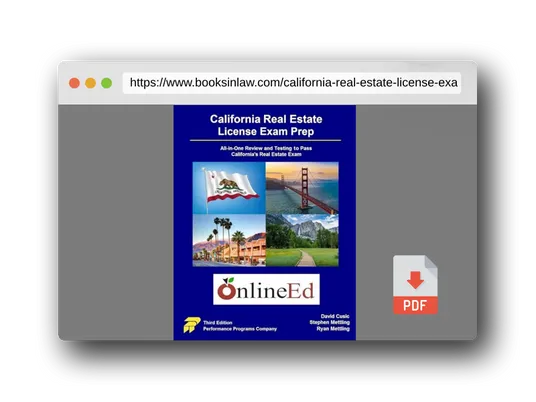 PDF Preview of the book California Real Estate License Exam Prep: OnlineEd Edition