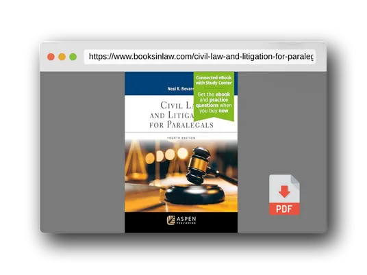 PDF Preview of the book Civil Law and Litigation for Paralegals: [Connected eBook with Study Center] (Aspen Paralegal Series)