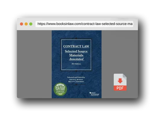 PDF Preview of the book Contract Law, Selected Source Materials Annotated, 2017 Edition (Selected Statutes)