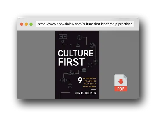 PDF Preview of the book Culture First: 9 Leadership Practices That Build Elite Teams