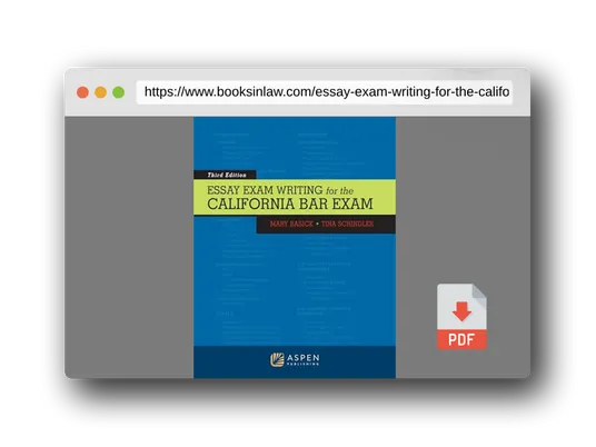 PDF Preview of the book Essay Exam Writing for the California Bar Exam (Bar Review Series)