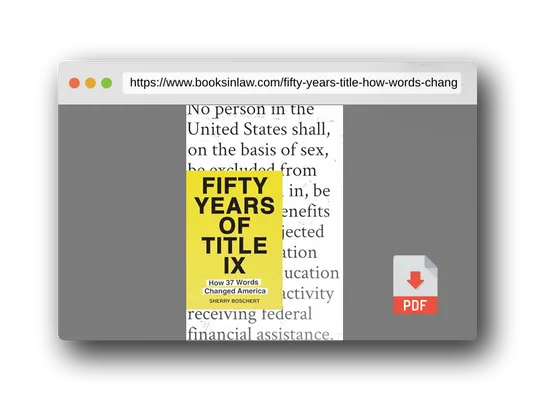 PDF Preview of the book Fifty Years of Title IX: How 37 Words Changed America