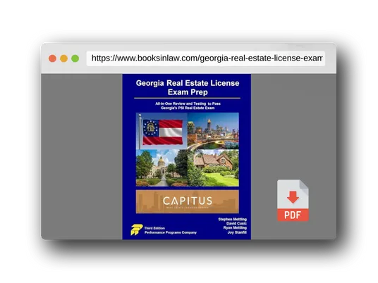 PDF Preview of the book Georgia Real Estate License Exam Prep: Capitus Real Estate Learning Center Edition