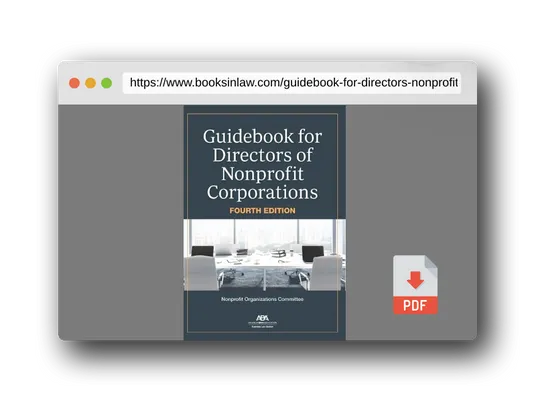 PDF Preview of the book Guidebook for Directors of Nonprofit Corporations, Fourth Edition