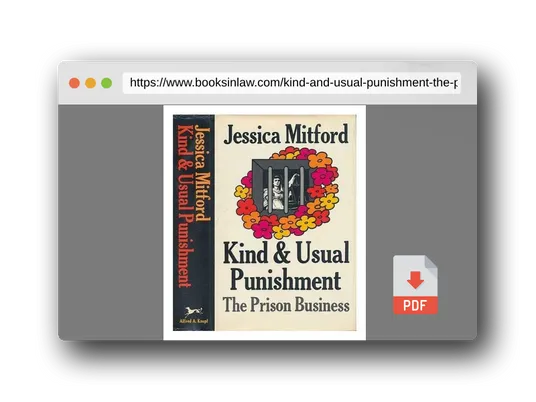 PDF Preview of the book Kind and Usual Punishment: The Prison Business
