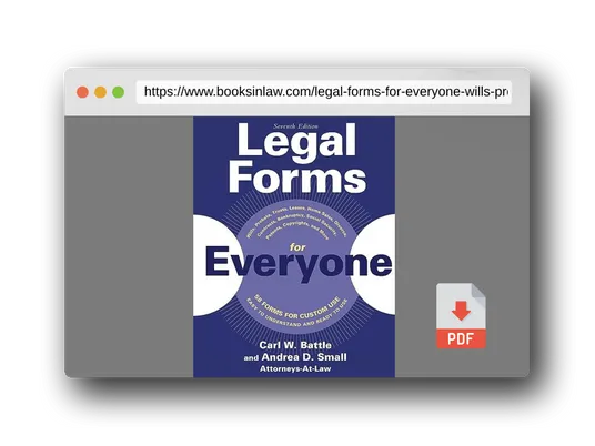 PDF Preview of the book Legal Forms for Everyone: Wills, Probate, Trusts, Leases, Home Sales, Divorce, Contracts, Bankruptcy, Social Security, Patents, Copyrights, and More