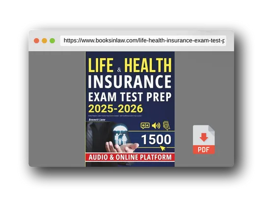PDF Preview of the book Life & Health Insurance Exam Test Prep: Online Platform, Q&A, Practice Tests & Extra Content - Gain Confidence & Earn Your License!