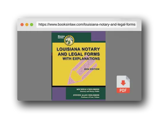 PDF Preview of the book Louisiana Notary and Legal Forms with Explanations: 2024 Edition
